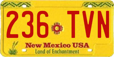NM license plate 236TVN