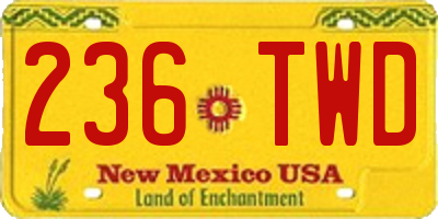 NM license plate 236TWD