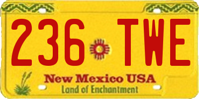 NM license plate 236TWE