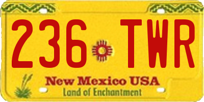NM license plate 236TWR