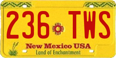 NM license plate 236TWS