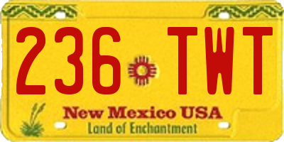 NM license plate 236TWT