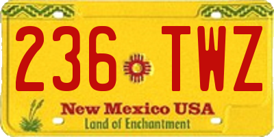 NM license plate 236TWZ
