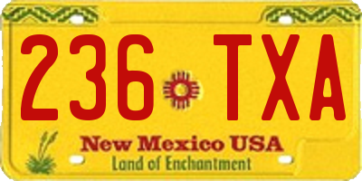 NM license plate 236TXA