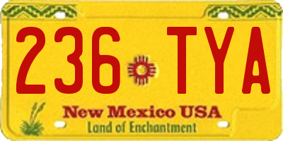 NM license plate 236TYA