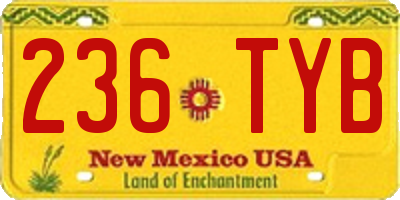 NM license plate 236TYB