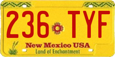 NM license plate 236TYF