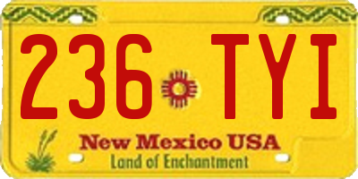NM license plate 236TYI