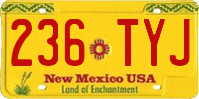 NM license plate 236TYJ