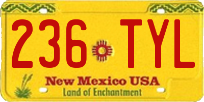 NM license plate 236TYL