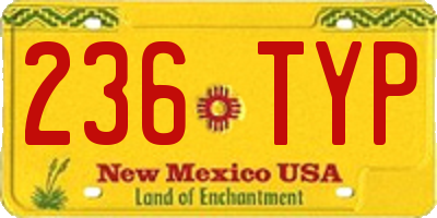 NM license plate 236TYP