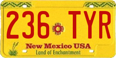 NM license plate 236TYR