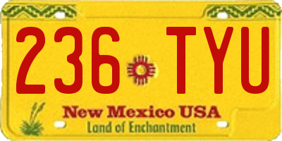 NM license plate 236TYU