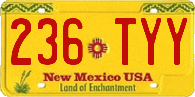 NM license plate 236TYY