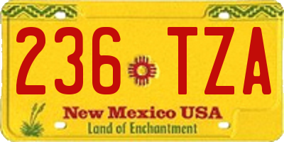 NM license plate 236TZA