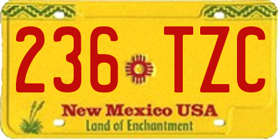 NM license plate 236TZC