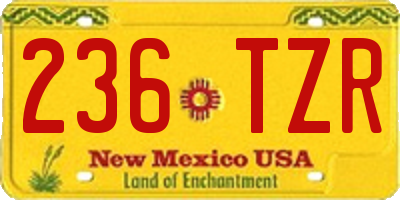 NM license plate 236TZR