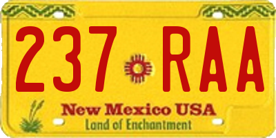 NM license plate 237RAA