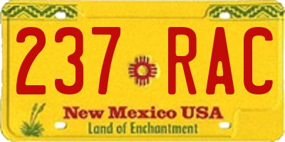 NM license plate 237RAC