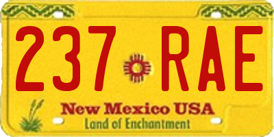 NM license plate 237RAE