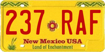 NM license plate 237RAF