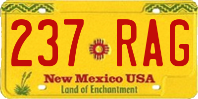 NM license plate 237RAG