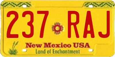 NM license plate 237RAJ