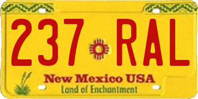 NM license plate 237RAL