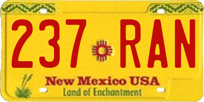 NM license plate 237RAN