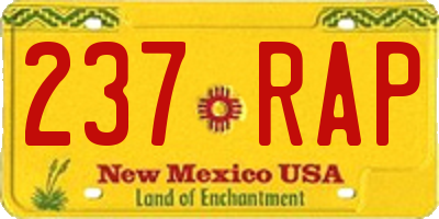 NM license plate 237RAP