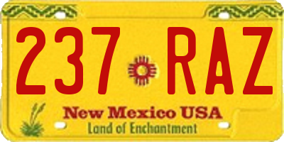 NM license plate 237RAZ