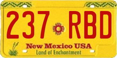 NM license plate 237RBD