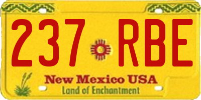 NM license plate 237RBE