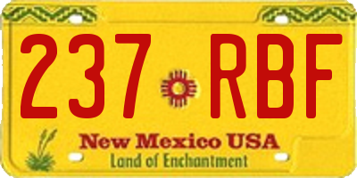 NM license plate 237RBF