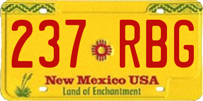 NM license plate 237RBG