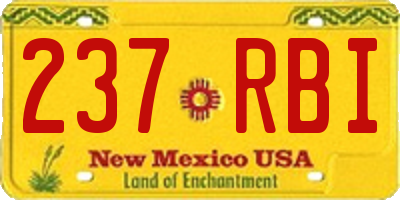 NM license plate 237RBI