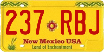 NM license plate 237RBJ