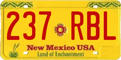 NM license plate 237RBL