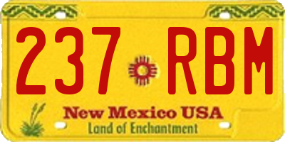 NM license plate 237RBM