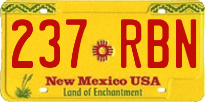 NM license plate 237RBN