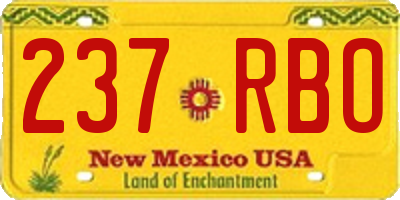 NM license plate 237RBO