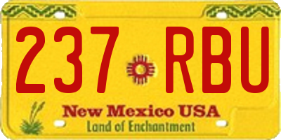 NM license plate 237RBU