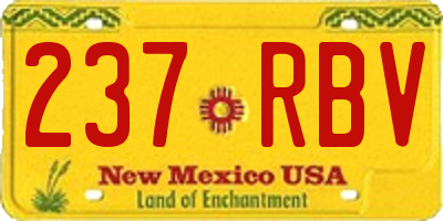 NM license plate 237RBV