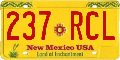 NM license plate 237RCL