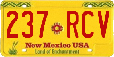NM license plate 237RCV