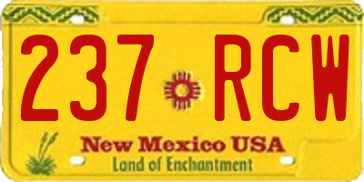 NM license plate 237RCW