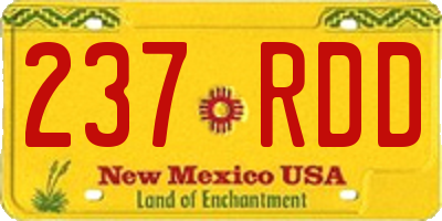 NM license plate 237RDD