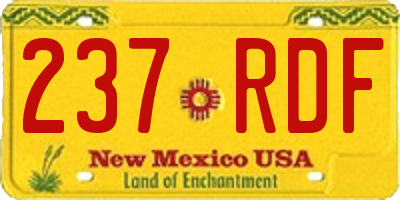 NM license plate 237RDF