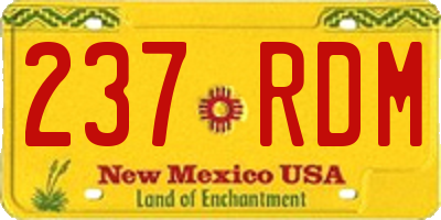 NM license plate 237RDM