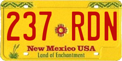 NM license plate 237RDN